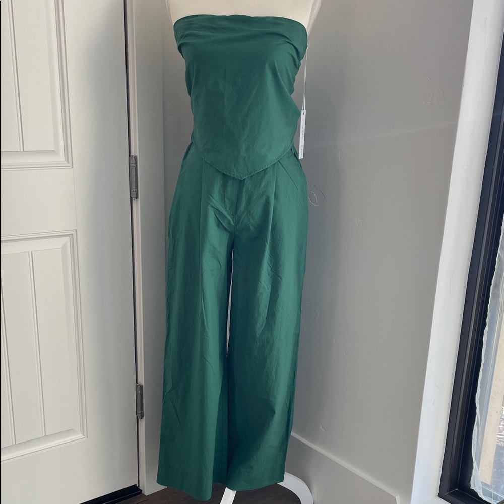 Young Fabulous & Broke Forest Green Strapless Two Pc Pant and Top